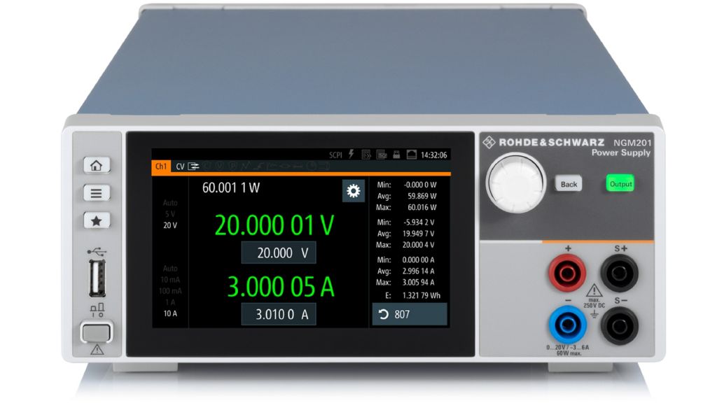 R&S NGM201 Источник питания постоянного тока 20 В, 6 A, 60 Вт