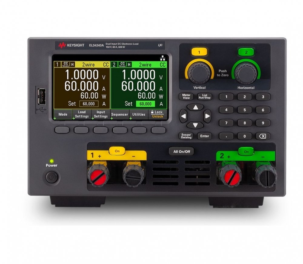 Keysight EL34243A Настольная электронная нагрузка 600 Вт, двойной вход 150 В, 60 А, 300 Вт