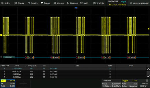 Опция SDS-5000X-ARINC